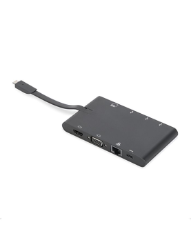 DIGITUS DOCKING STATION UNIVERSAL USB C C/9 PORT PRETO