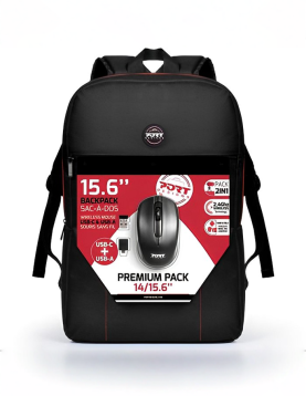 PORT MOCHILA PREMIUM BLACK 15.6" + RATO WIRELESS USB-C E USB